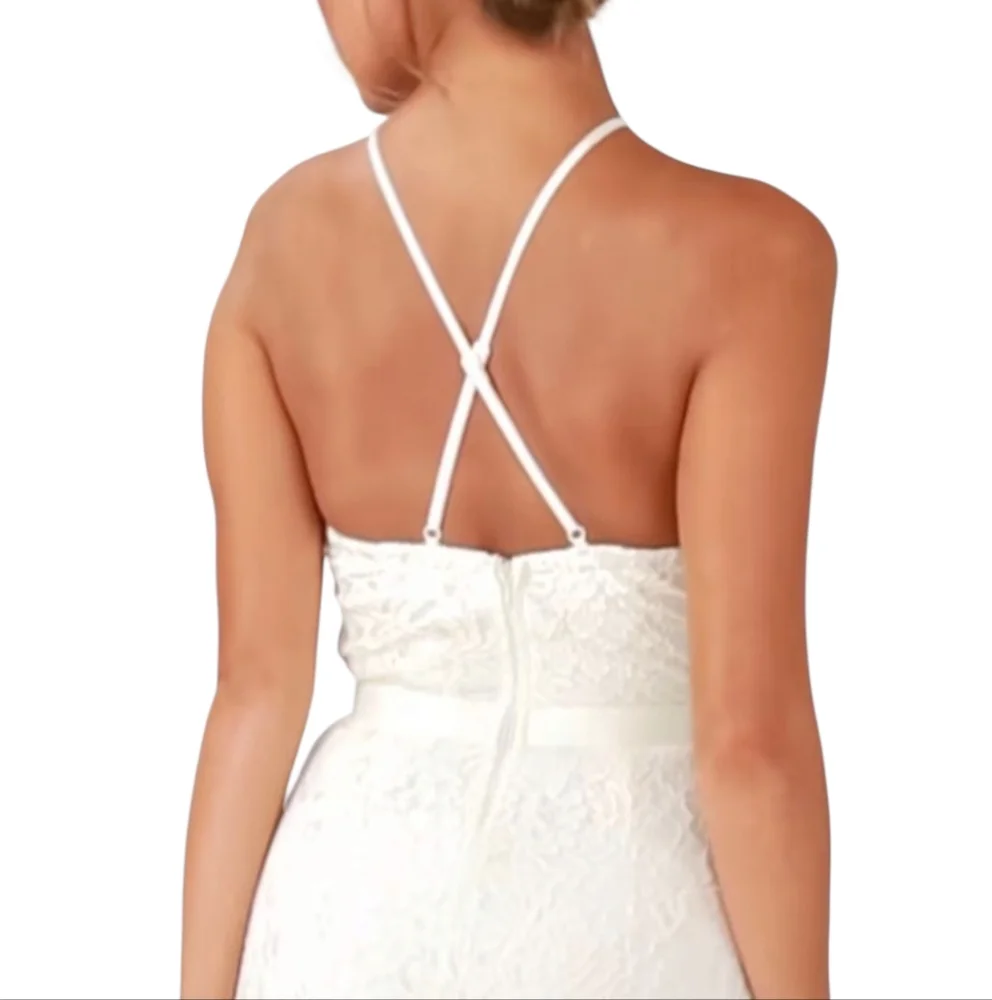 Lulu's Cream Halter Maxi Gown for Brides/ Wedding Guests. XS - Picture 5 of 15